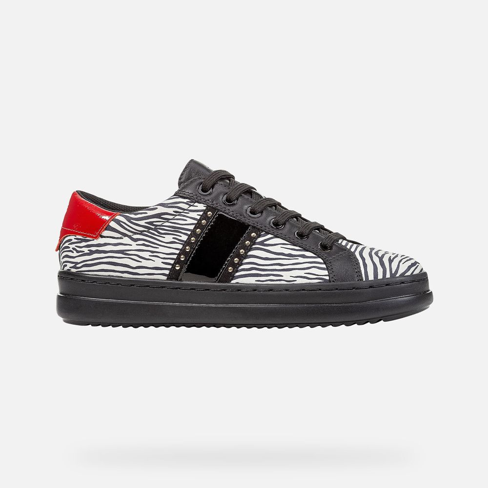 Geox Bayan Spor Ayakkabı Siyah/Beyaz - Pontoise - EMN-791526